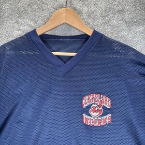 Vintage Cleveland Indians Omar Vizquel #13 Shirt Mens L Navy Blue Mesh Logo 1998